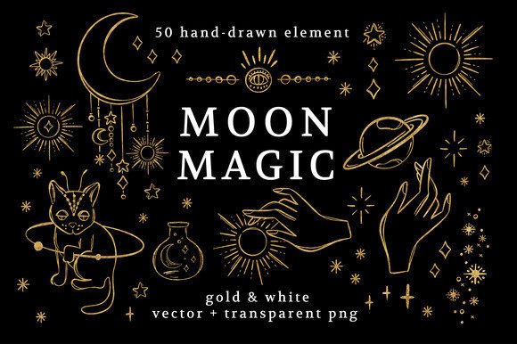 Download MOON MAGIC Gold and White Witchcraft - Witchcraft Collection