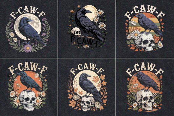 Download F-Caw-F Crow Halloween T-Shirt Design - Premium Resources