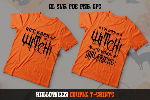 Download Witch Couple Halloween T-Shirt Design - Premium Resources