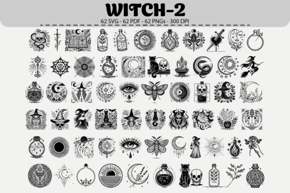 Download Witchcraft Clipart Pack – 62 Designs - Witchcraft Collection